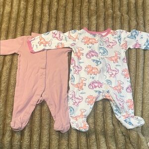 Dinosaur Print and Pink Kids One Piece Set